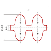D14M-1932 Double Sided Timing Belt