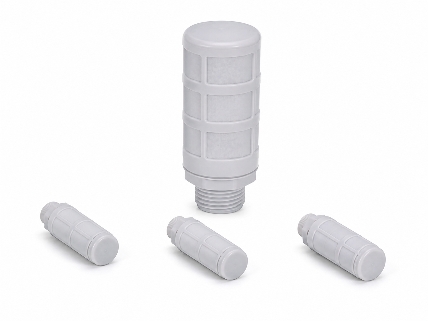 AN White Plastic Pneumatic Silencer – BSP Male Thread